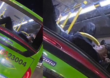 Cansado e sem lugar para sentar no busão, manauara dá um jeito de esperar no trânsito da Djalma Batista