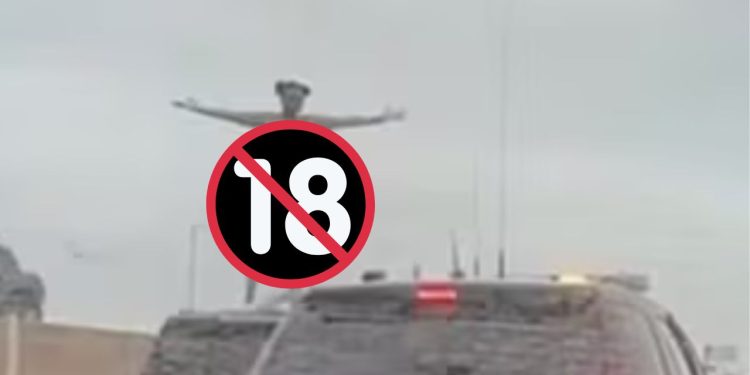 VÍDEO: Indignada com abordagem policial, mulher sobe no carro e fica do jeito que veio ao mundo