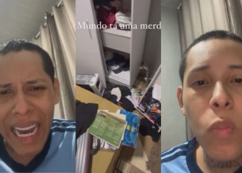 Karma? Blogueiro William Barão chora mostrando quarto revirado após ter casa invadida e roubada em Manaus