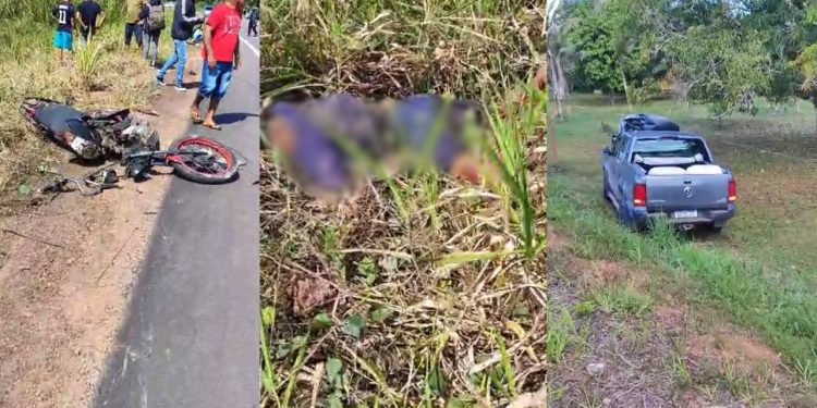Vídeo forte mostra motociclista que morreu após ser atingido por picape no Amazonas