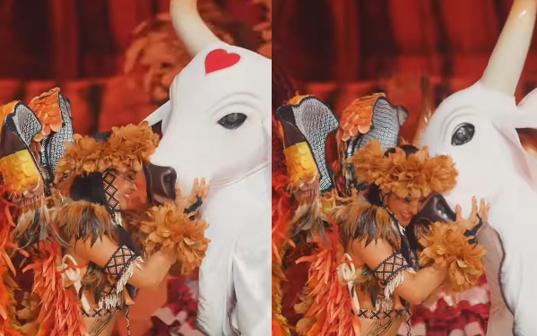 A cunhã-poranga agradeceu o apoio. Foto: Reprodução