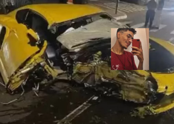 Igor dirigia um Porsche na madrugada de segunda-feira (29) quando supostamente o motociclista (na foto) bateu no retrovisor dele. Foto: Reprodução