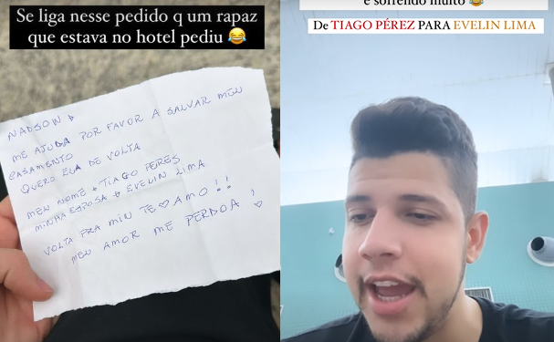 O cantor contou sobre o pedido nos stories, já que no show não deu. Foto: Reprodução/Internet