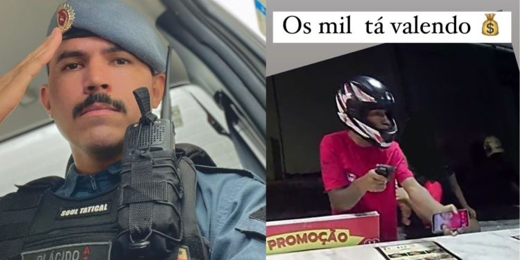 Vídeo: Sargento da PM oferece mil reais para quem entregar assaltante de lanchonete em Manaus