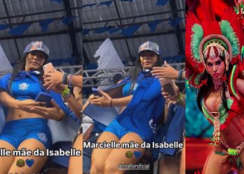 VÍDEO: Aos gritos de "Marciele mãe da Isabelle", cunhã-poranga do Caprichoso debocha da adversária fazendo gesto do 'colo'