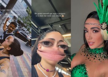 Caminhando pelas ruas de Manaus com celular na mão, ex-BBB Giovanna recebe alerta dos seguidores: 'perigoso'