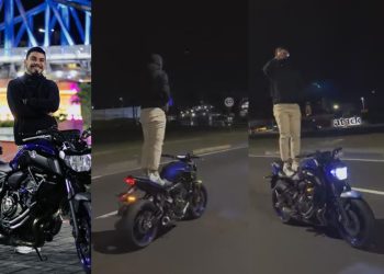 Amostradinho? Manauara desfia a morte, fica em pé na moto e toma Red Bull na Avenida das Torres