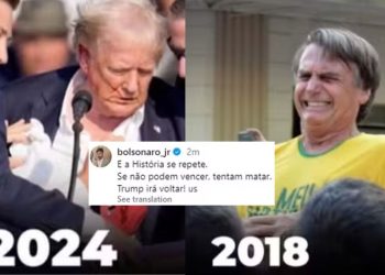 'A história se repete': Filhos de Bolsonaro comparam tiros em comício de Trump à facada de 2018