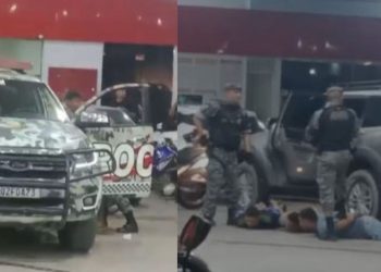 Vídeo mostra Rocam pegando bandidos no flagra sequestrando motorista na zona oeste de Manaus