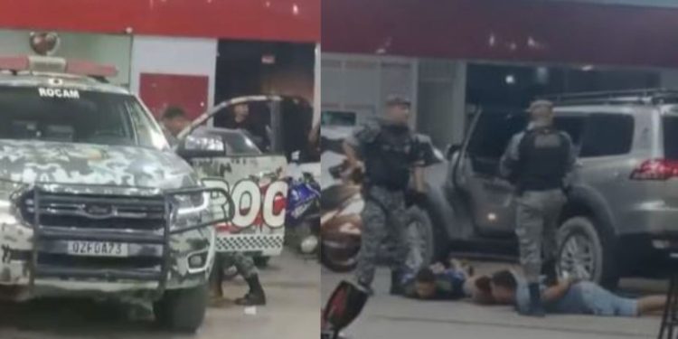 Vídeo mostra Rocam pegando bandidos no flagra sequestrando motorista na zona oeste de Manaus