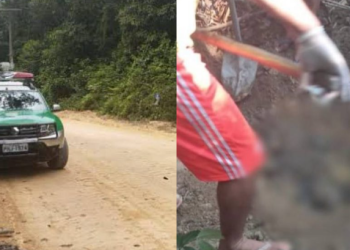 O cadáver já em estado de decomposição. Foto: Divulgação