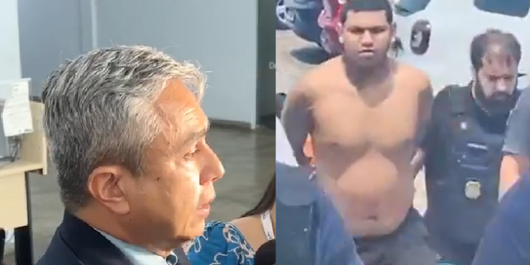 O suspeito do crime está sendo ouvido na DEHS. Foto: Reprodução