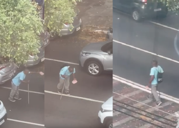 O flagra foi feito por um morador revoltado com a cena. Foto: Reprodução