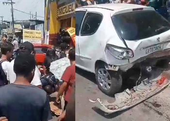 O acidente ocorreu na tarde desta segunda-feira (5). Foto: Reprodução