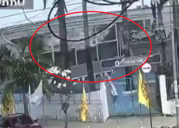 Desabamento ocorreu em momento de entrega de cestas para famílias carentes. Foto: Reprodução