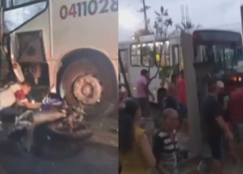 Vídeos: Ônibus perde o freio ao descer ladeira e deixa 6 pessoas feridas na zona leste de Manaus