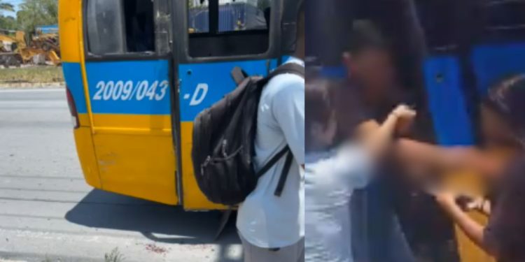 Vídeo: Na ZL, 'Amarelinhos' se chocam durante disputa por passageiros e deixam estudante com o braço cortado