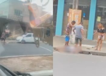 Vídeo mostra homem sendo perseguido e agredido na Avenida Itaúba: "tá com gargalo"