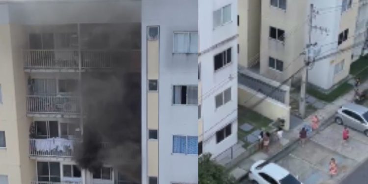 "Estão saindo desesperadas": vídeo mostra pessoas em pânico assim que apartamento pega fogo no São José