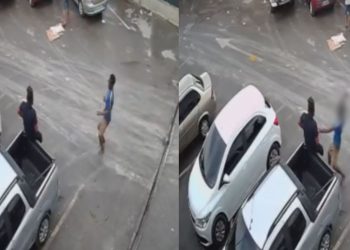 Câmera filma exato momento que homem leva fac@da na Feira do Produtor