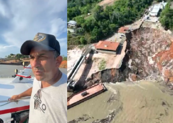 Prefeito Beto D'Ângelo está na área atingida. Foto: Reprodução