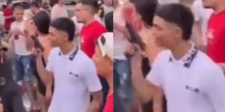 Jovem que aparece em vídeo dançando com arma na mão em Manaus é procurado pela polícia