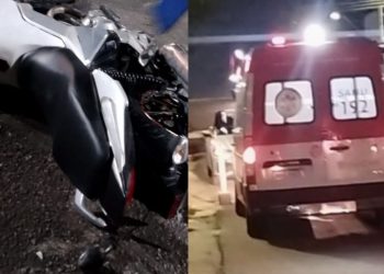 Com moto roubada, supostos assaltantes ficam fer!d0s após colidirem contra um ônibus na Cachoeirinha