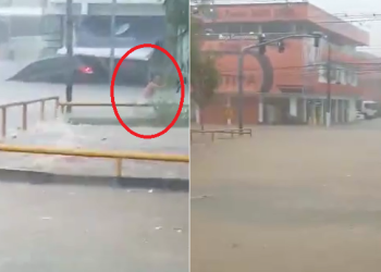 Chuva forte pegou de surpresa os manauaras nesta quarta-feira (6). Foto: Reprodução