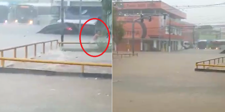 Chuva forte pegou de surpresa os manauaras nesta quarta-feira (6). Foto: Reprodução
