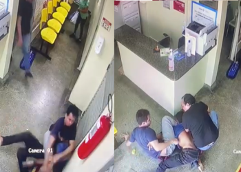 Toda a situação aconteceu por volta do meio-dia e foi gravada por câmera de segurança. Foto: Reprodução