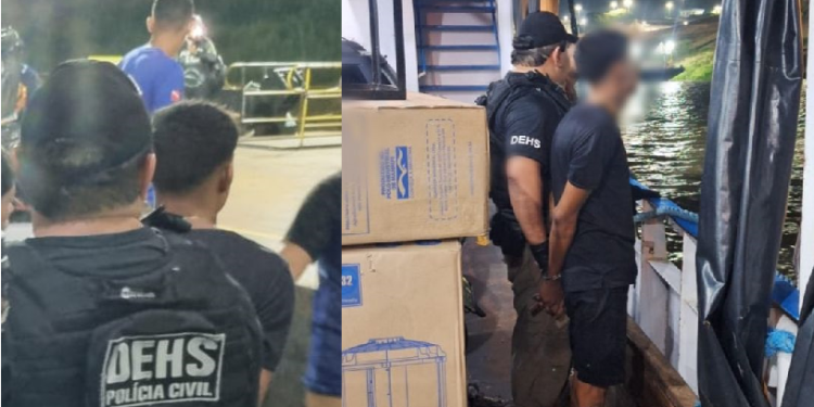 A prisão ocorreu dentro de uma embarcação. Foto: Divulgação/PC-AM