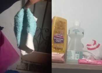 O homem usou um pano e colocou no rosto da vítima. Foto: Reprodução