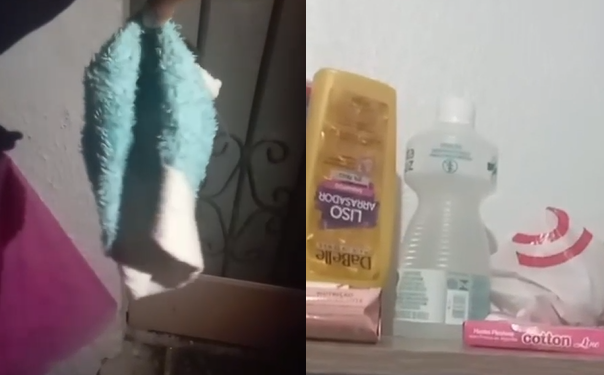 O homem usou um pano e colocou no rosto da vítima. Foto: Reprodução