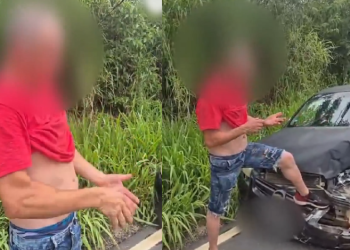 O homem estava completamente sem condições de dirigir. Foto: Reprodução