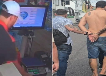 O homem foi levado para a sede do 1º DIP, em Manaus. Foto: Reprodução