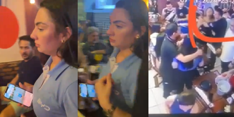 Igleiciane de Azevedo Sales estava com uniforme de loja e supostamente bêbada. Foto: Reprodução