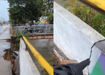 Um motociclista fez o registro da situação. Foto: Reprodução