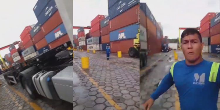 Homem grava vídeo sendo agred1d0 por motorista dentro do Porto Chibatão: 'Vai pagar por isso'