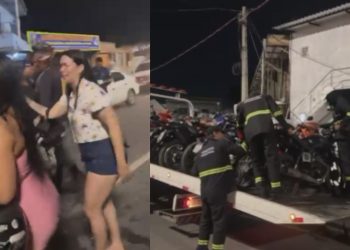 Vídeo: ‘Boazuda’ chora ao ter moto apreendida durante fiscalização em Manaus: ‘ela tá paga'