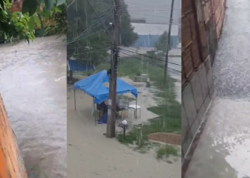 A chuva foi forte por toda a tarde de sexta-feira (24). Foto: Reprodução