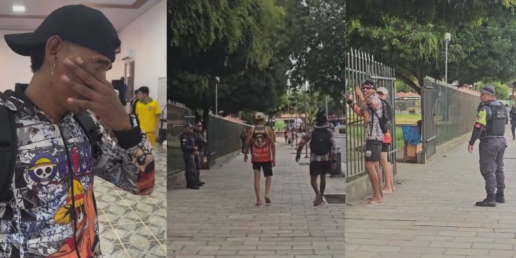 Manauara tenta gravar vídeo de comédia com PMs e chora após ter equipamento quebrado; VÍDEO