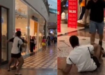 "Tá aí o que tu queria": homens trocam s0c0s dentro do Manauara Shopping; vídeo