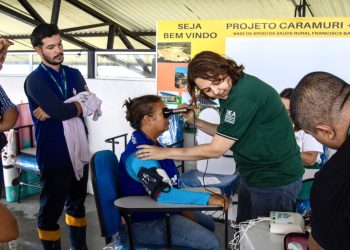 Durante a visita, a equipe da Uddae/Telessaúde UEA teve a oportunidade de conhecer a realidade da comunidade. Foto: Divulgação