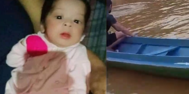 A bebê estava numa rabeta com a mãe quando houve uma colisão com uma lancha, na última sexta-feira (31). Foto: Reprodução