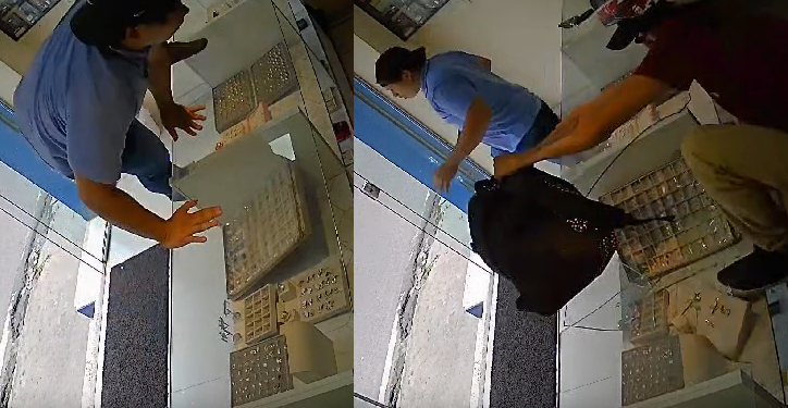 A vidraça chegou a ser quebrada. Foto: Reprodução