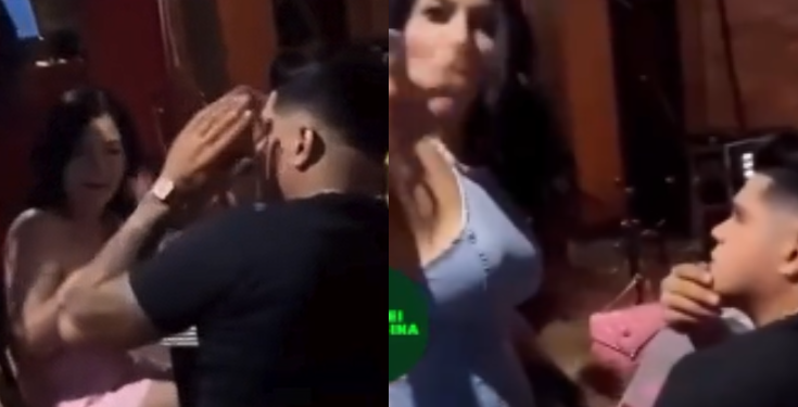 A mulher já chegou dando uma 'mãozada'. Foto: Reprodução