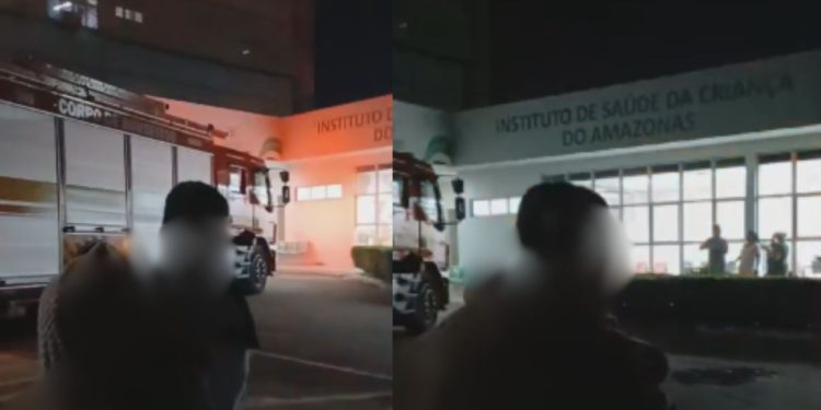 Vídeo: Com o braço quebrad0, garotinho fica pro lado de fora do Icam após princípio de incêndio