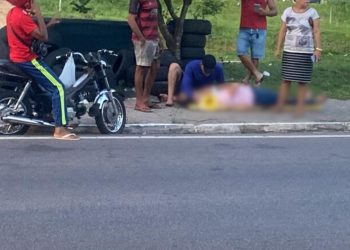 Vídeo: Motoqueira desvia de cachorro, c0lide em ônibus e é arremess4da na avenida Brasil