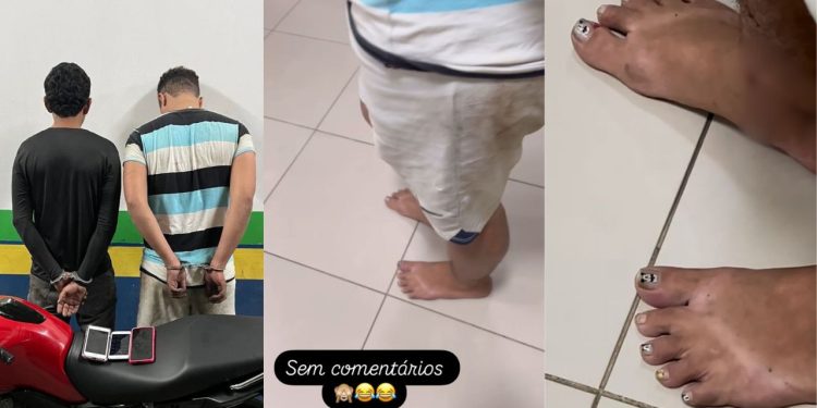 Ao prender assalt4nte em Manaus, PM nota bandid0 com as unhas do pé pintadas: ‘sem comentários