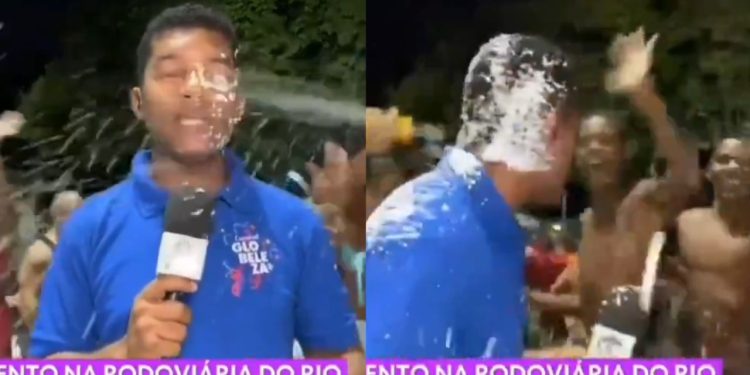 Vídeo: Repórter da Globo tem celular roubad0 durante transmissão ao vivo do Carnaval